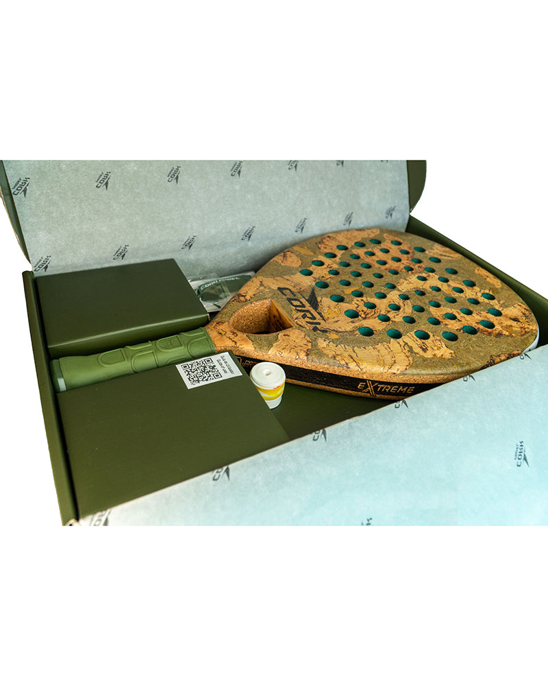 Cork Padel Racket Extreme Green + FREE Thermobag