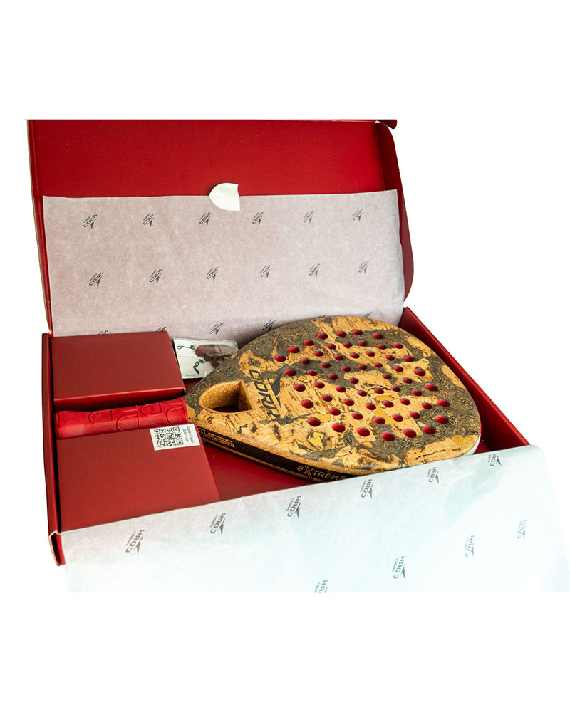 Cork Padel Racket Extreme Red + FREE Thermobag