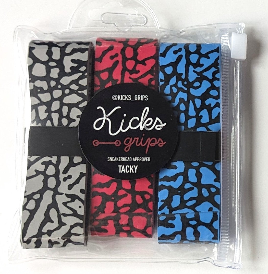 Pickleball/Tennis Overgrip Grip Tape from Kicks Grips - Elephant Print (3-Pack)