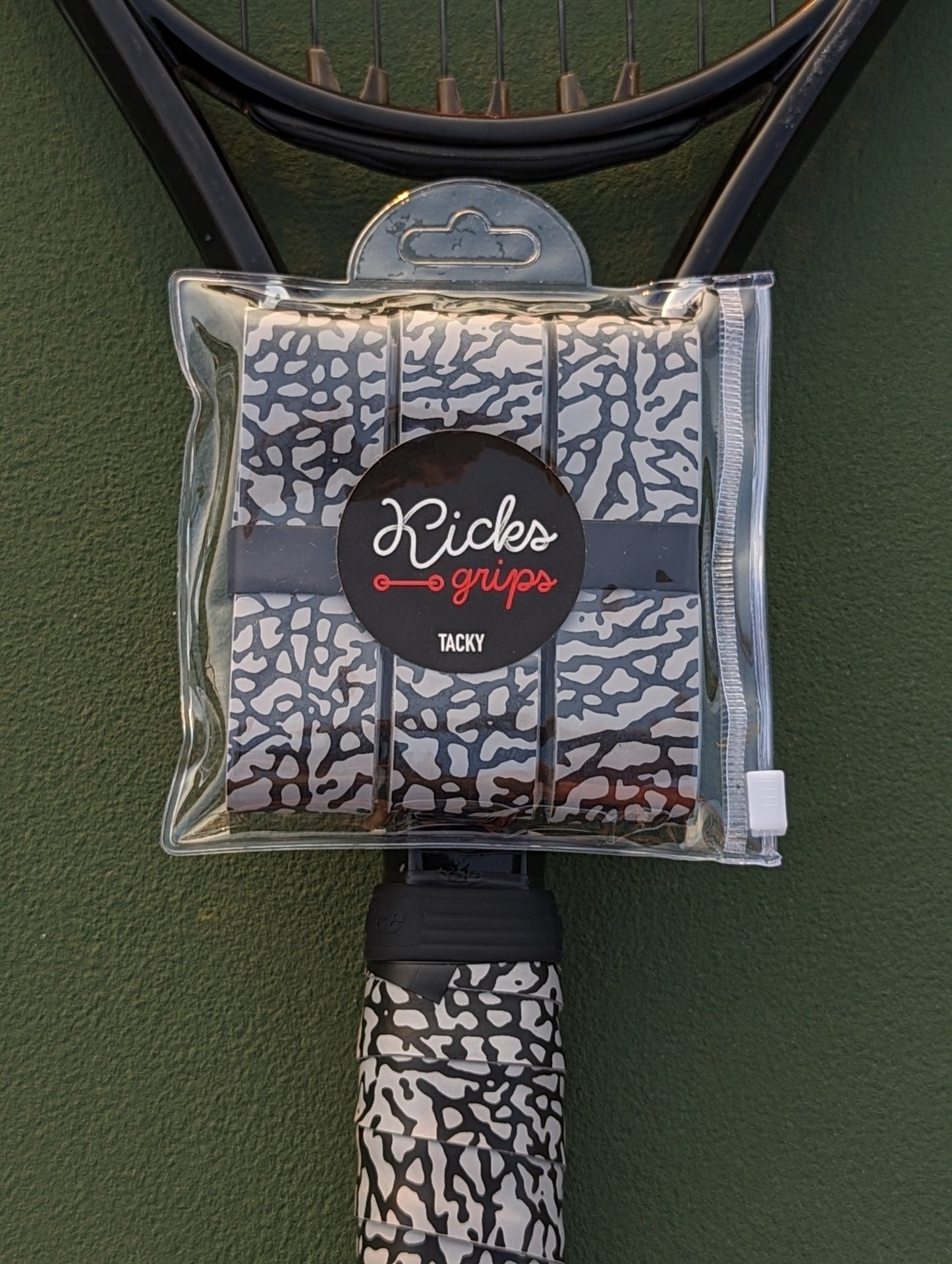 Pickleball/Tennis Overgrip Grip Tape from Kicks Grips - Elephant Print (3-Pack)
