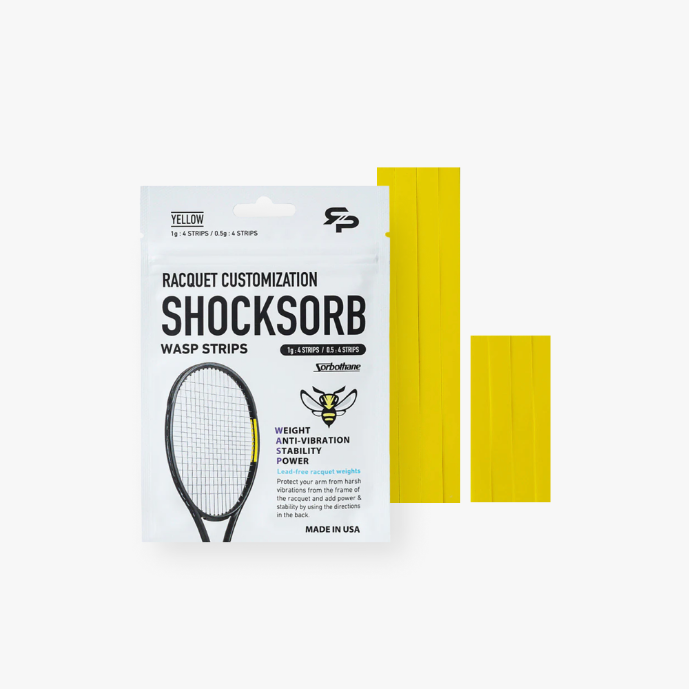 Vibration-Absorbing Racket Weight Strips — ShockSorb Wasp