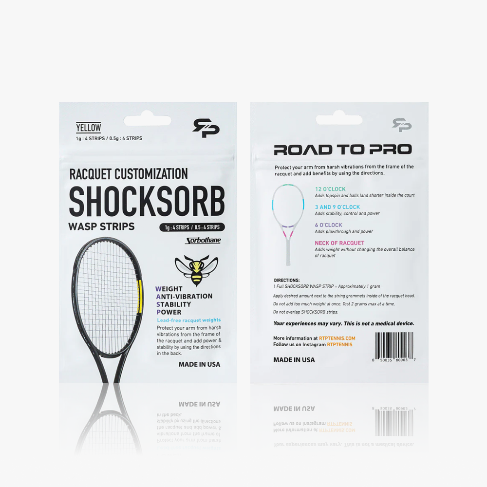 Vibration-Absorbing Racket Weight Strips — ShockSorb Wasp